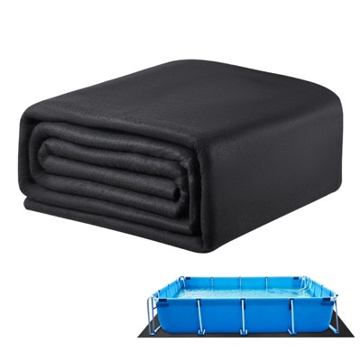 VEVOR Rectangle Pool Liner Pad, 16 x 32 ft Pool Liner Pad for Above Ground Swimming Pools, Extra-Thick Pool Mat, Prevents Punctures, Black