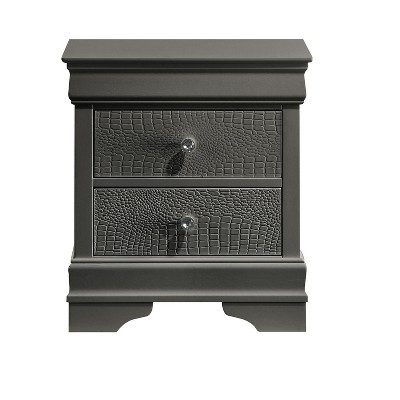 Blaze Modern Style 2-Drawer Night stand Made with Wood in Metallic Gray same as G150108708 (NJ inventory)