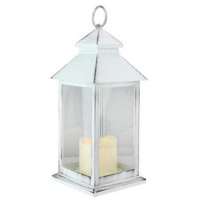 Northlight Brushed Candle Lantern with Flameless LED Candle - 12.5" -