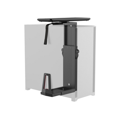 Mount-It! Heavy Duty Deluxe Under Desk Computer Mount | Height Adjustable CPU Holder with Sliding Tracks | 33 Lbs. Weight Capacity | Black