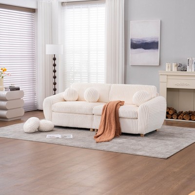 APRILSOUL Modern Sectional Loveseat for Living Room, Corduroy Sofa Couch, Upholstered Sofa for Apatment Bedroom Home Office
