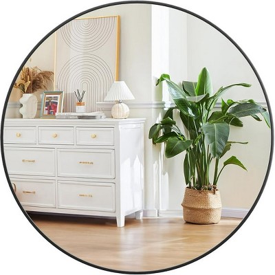 Bathroom Mirror Wall Mount Bathroom Mirror, Modern Wraparound Metal Framed Mirror, Bathroom/Bedroom/Entryway, Hang Horizontally or Vertically