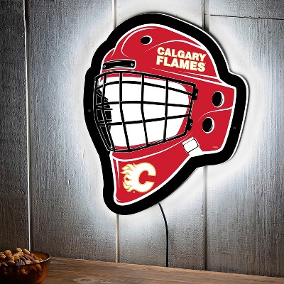 Evergreen Ultra-Thin Edgelight LED Wall Decor, Helmet, Calgary Flames- 15.6 x 19 Inches Made In USA