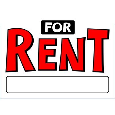 Hillman English White For Rent Sign 10 in. H X 14 in. W - Case of 6
