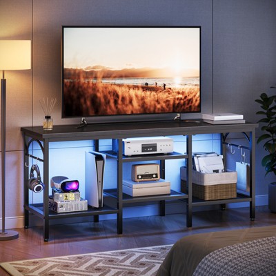 Pinmoco 47 inch LED TV Stand with Open Shelves, Media Entertainment Center for Living Room/Bedroom
