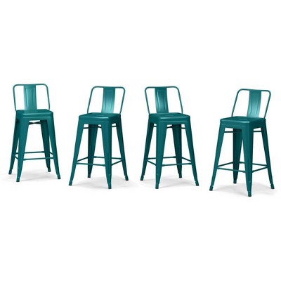 Set of 4 Josephine Metal Counter Height Barstools - WyndenHall