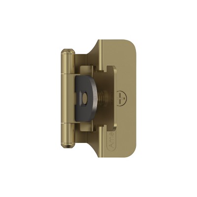 Amerock Double Demountable Hinges for Cabinet Doors with 1/4 Inch Overlay – Set of 2