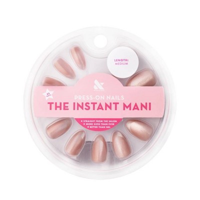 Olive & June Press-On Fake Nails - M Almond - Neutral Velvet French - 42ct