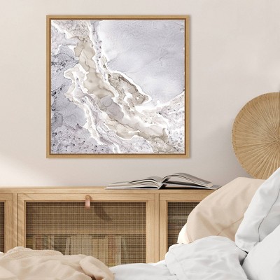 Amanti Art Beige and Gray Mineral Abstract by Tara Reed Framed Wall Art Print