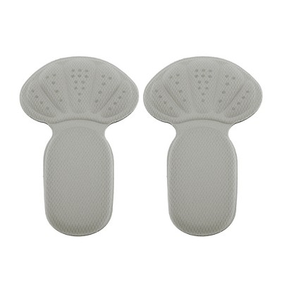 Unique Bargains Two-in-one Shoes Heel Pads One Size Gray 1 Pair