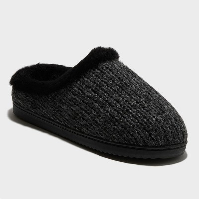 dluxe by dearfoams Women's Knit Slippers - Black