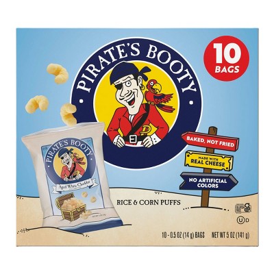 Pirate's Booty Aged White Cheddar Cheese Puffs Snack Multipack - 5oz/10pk