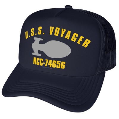 Star Trek: Voyager (Series) Star Trek Voyager Ncc-74656 Foam Trucker Cap Navy