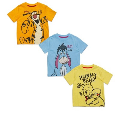 Disney Winnie the Pooh Tigger Eeyore Toddler Boys 3 Pack Graphic T-Shirts Multicolored 3T