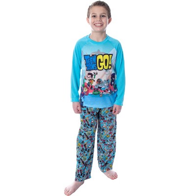 DC Comics Boy's Teen Titans Go! Chill 2-Piece Raglan And Pants Pajamas Set