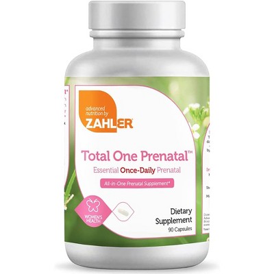 Zahler Total One Prenatal, Once Daily Prenatal Vitamins, Certified Kosher - 90 Capsules