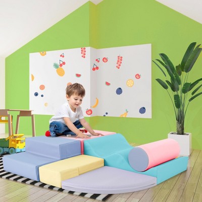 6 in 1/7 in 1 Soft Climb and Crawl Foam Playset, Lightweight Safe Soft Foam Nugget Block for Toddlers - ModernLuxe