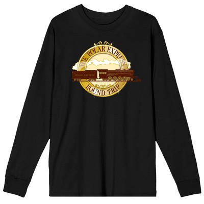Polar Express Round Trip Train Token Men's Black Long Sleeve Shirt