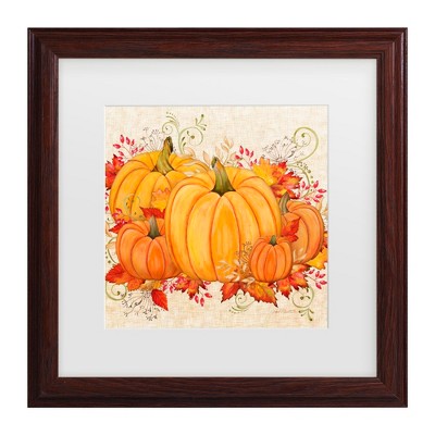 Trademark Fine Art -Jean Plout 'Fall Pumpkins' Multi Panel Art Set Large