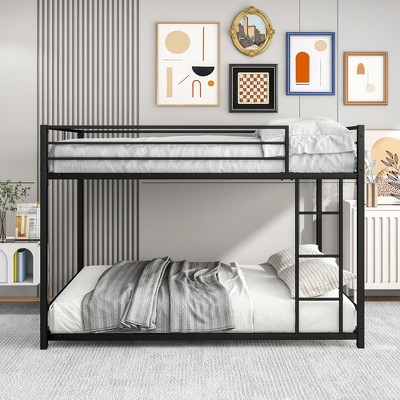 Full Over Full Metal Bunk Bed with Safety Guard Rails