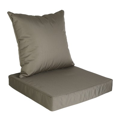 NewHome"Waterproof Outdoor Seat Cushion Set with Back Pillow, Fade-Resistant & Removable Covers for Patio"DarkGrey