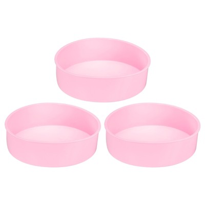 Unique Bargains Nonstick Quick Release Silicone Baking Round Cake Pans 3 Pcs