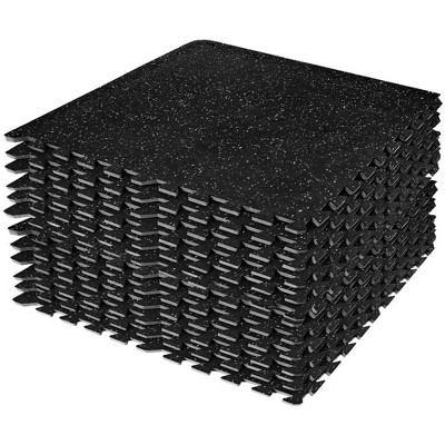 Sorbus Interlocking Gym Floor Mat - 1/2" Thick Rubber Top High-Density EVA Foam - for Yoga, Heavy Exercise Equipment