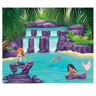 Beistle Mermaid Lagoon Insta-Mural, 5' x 6', (1/Pkg) Multicolored