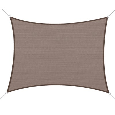 Outsunny 20' x 13' Rectangle Sun Shade Sail Canopy Outdoor Shade Sail Cloth for Patio Deck Yard with D-Rings and Nylon Rope Included