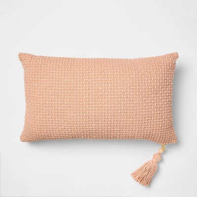 Lumbar Basketweave with Tassel Peach - Threshold™ Designed with Studio McGee