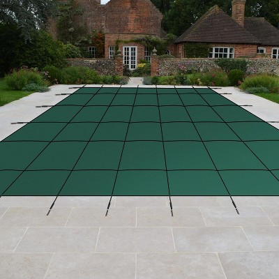 Heavy-Duty Ultra-Dense Safety Pool Cover 22x42ft for Inground Pools with Center Steps, Comes with Installation Tools, Strong and Safe Pool Barrier