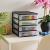 IRIS 2pk 4 Drawer Desktop Storage Unit Black: Office Storage Organizer, Plastic Desk Shelving, 12.375" Height - 3 of 4