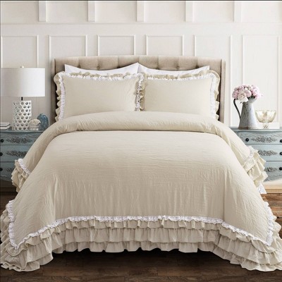 Ella Lace Ruffle Comforter Set - Lush Décor
