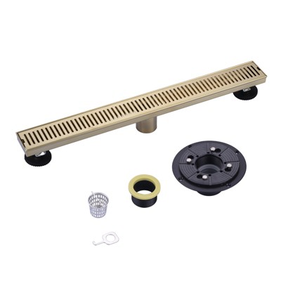 WOWOW Stainless Steel Linear Shower Drain with Removable Cover Grate