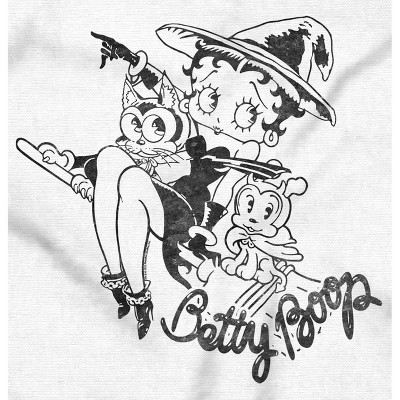 Betty Boop Halloween Flying Witch Womens Graphic T Shirt Tees Brisco Brands