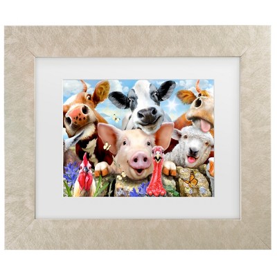Trademark Fine Art - Howard Robinson Goofy Farm Portrait Matted Framed Art