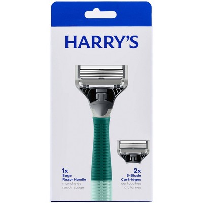 Harry's 5-Blade Men's Razor - 1 Razor Handle + 2 Razor Blade Refills - Sage Green