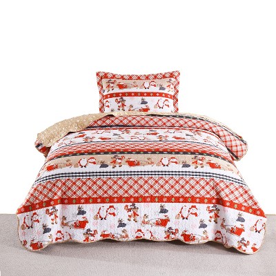 Marcielo Snowman Quilt Bedspread Set Holiday