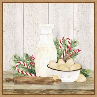 Amanti Art Christmas Kitchen II by Tara Reed Canvas Wall Art Print Framed 22 x 22-in.