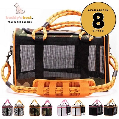 Buddy's Best Airline Approved Pet Carrier - Ventilated Mesh, Waterproof Base