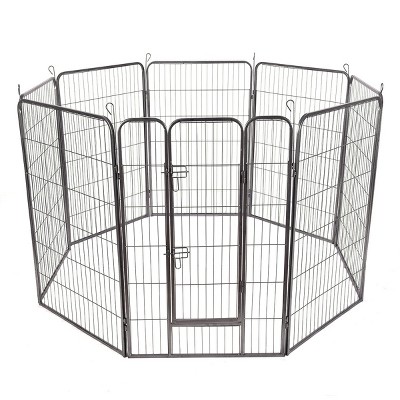Costway 48'' 8 Panel Pet Puppy Dog Playpen Door Exercise Kennel Fence Metal