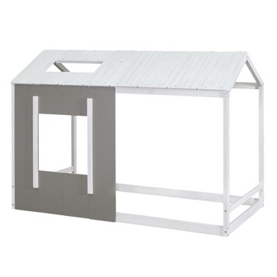 YOOCOZZ Twin Size House Platform with Roof and Window
