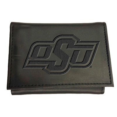 Evergreen NCAA Oklahoma State Cowboys Black Leather Trifold Wallet Officially Licensed with Gift Box