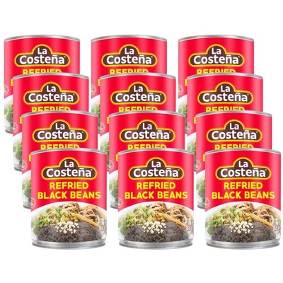 La Costena Refried Black Beans - 12 pack, 20.5 oz