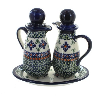 Blue Rose Polish Pottery 1184 Zaklady Oil & Vinegar Sets