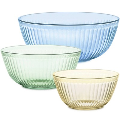 Pyrex® Sculpted Tinted 3pc Unlidded Mixing Bowl Set