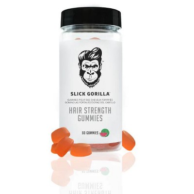 Slick Gorilla Hair Strength Gummies (60 Gummies) Biotin, Vitamins, & Minerals Gummy for Healthy Hair Growth