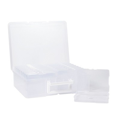 Bright Creations 17 Pieces Photo Storage Box Organizer, 1 Container for 4x6 Pictures with 16 Inner Cases, Clear