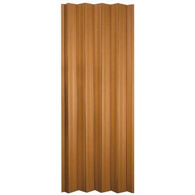 LTL Home Products Via 36" x 80" Vinyl Panel Single Folding Door with Flexible Hinges for Home and Office Interiors, Fruitwood
