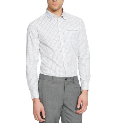 Kenneth Cole Mens Check Button Up Shirt
